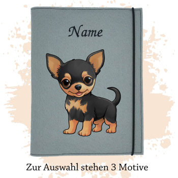 Dokumentenhülle für die Hunderasse Chihuahua Kurzhaar black tan